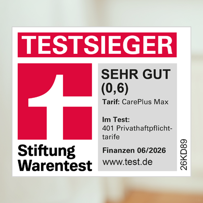 Stiftung Warentest-Siegel Testsieger für Privathaftpflichtversicherungen von Juni 2026
