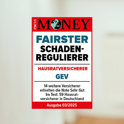 SFocusMoney-Siegel für den fairsten Schadenregulierer Hausratsversicherung von März 2025