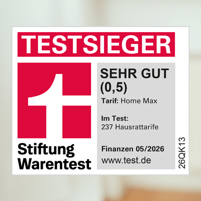 Stiftung Warentest-Siegel Testsieger für Hausratversicherungen von Mai 2026