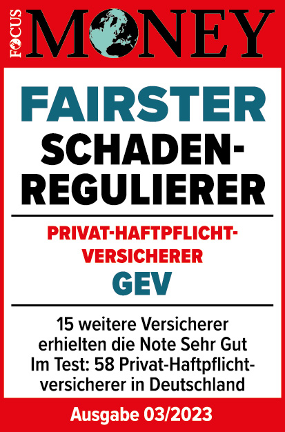 FocusMoney-Siegel: Fairster Schadenregulierer Privathaftpflicht