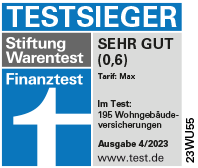 Auszeichnungen - Siegel von Stiftung Warentest - Wohngebäudeversicherung 2023